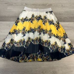 Yellow and Blue Floral Skirt